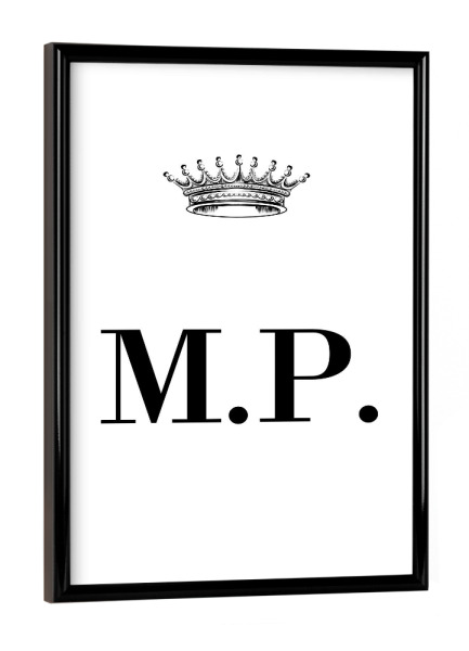 Poster mit schwarzem Rahmen "Queen MP" artboxONE - Schwarzweiß,Buchstaben
