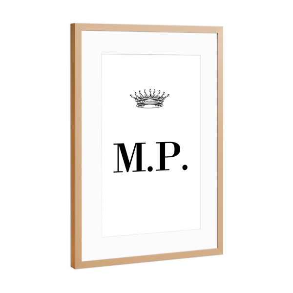 Poster mit Rahmen Kupfer "Queen MP" artboxONE - Schwarzweiß,Buchstaben