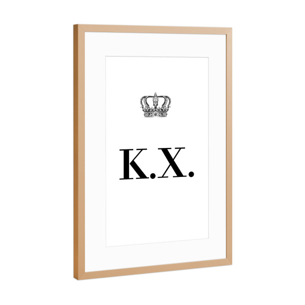 Poster mit Rahmen Kupfer "King KX" artboxONE - Schwarzweiß,Buchstaben