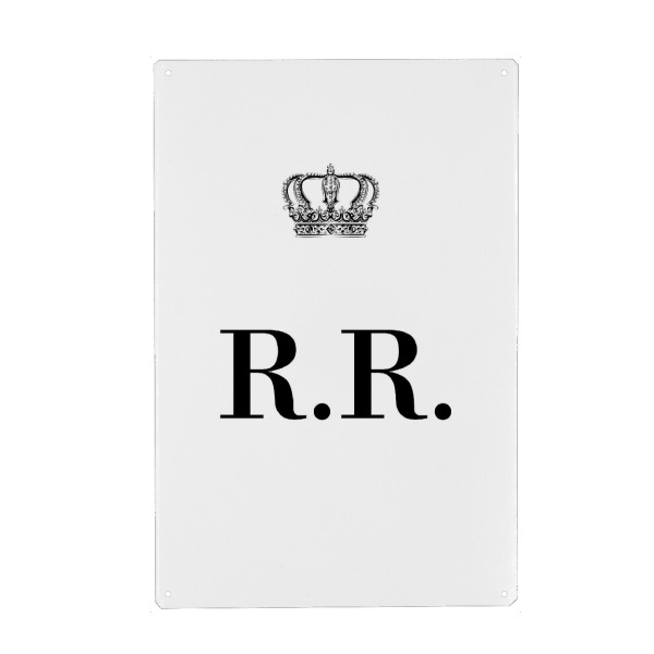 Holzbild "King RR" artboxONE - Schwarzweiß,Buchstaben