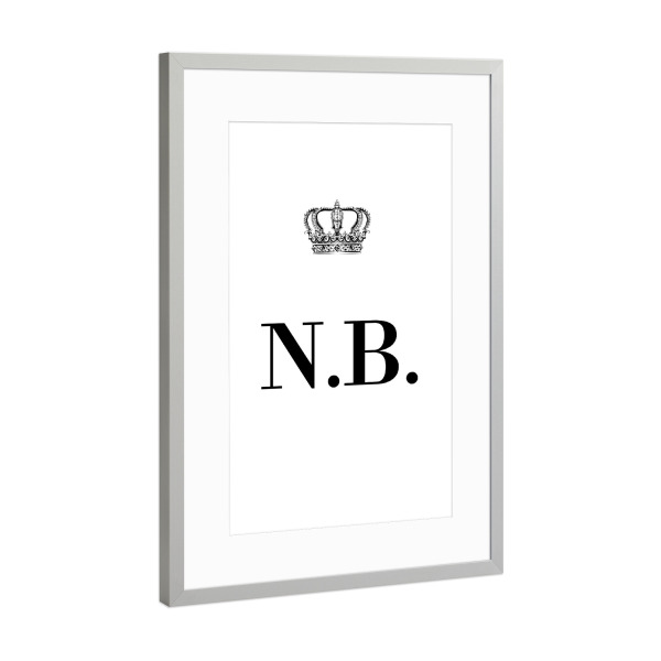Poster mit Rahmen Silber "King NB" artboxONE - Schwarzweiß,Buchstaben