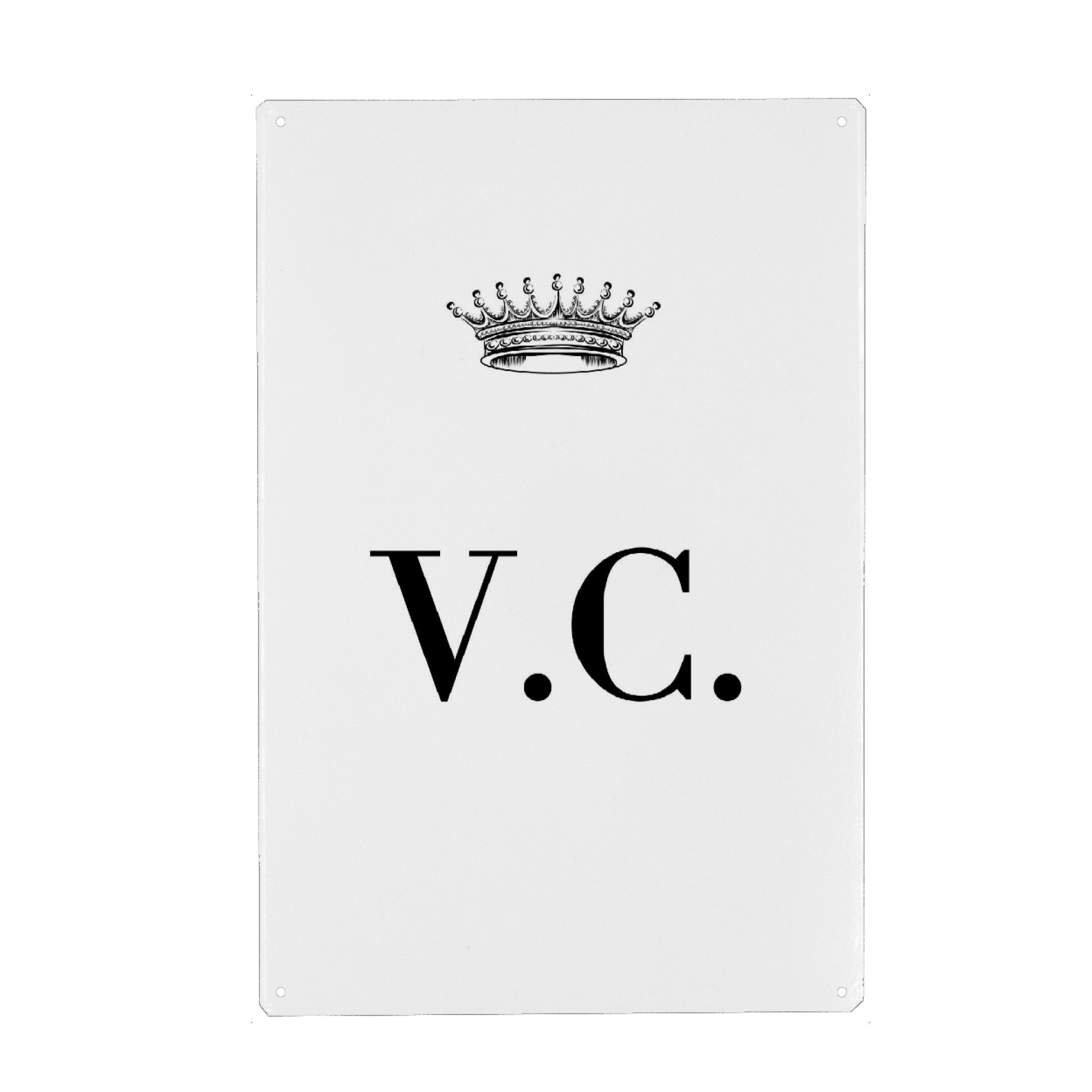 Metall Poster "Queen VC" artboxONE - Schwarzweiß,Buchstaben