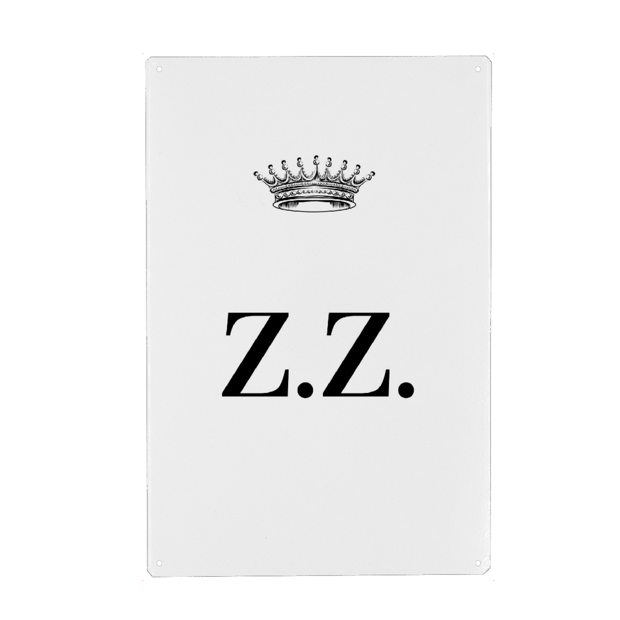 Metall Poster "Queen ZZ" artboxONE - Schwarzweiß,Buchstaben