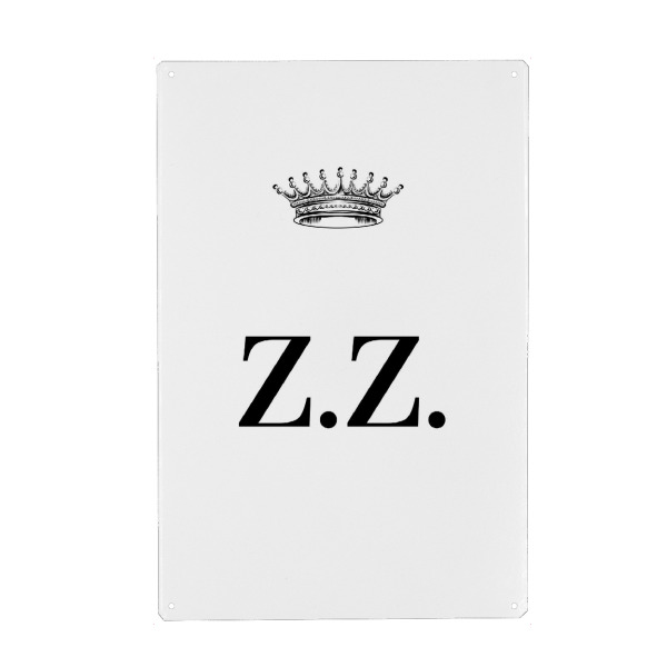 Metall Poster "Queen ZZ" artboxONE - Schwarzweiß,Buchstaben