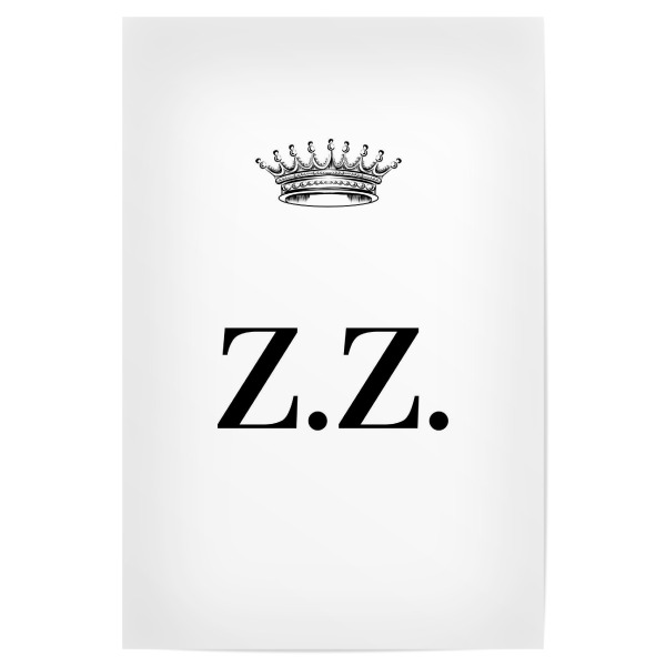 Poster 30x20 cm "Queen ZZ" artboxONE - Schwarzweiß,Buchstaben
