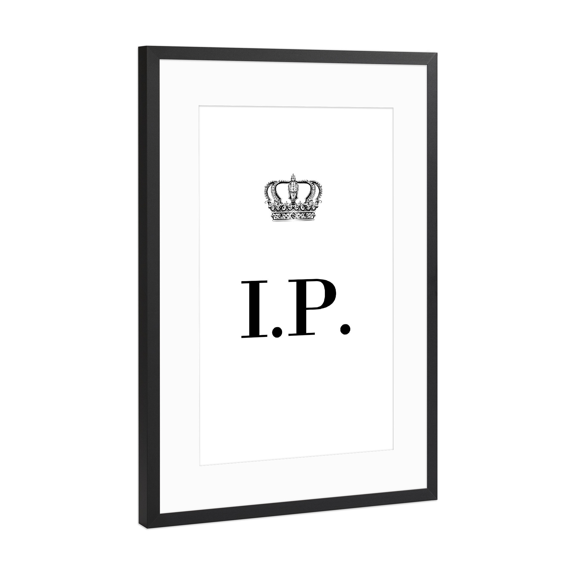 Poster mit Rahmen Schwarz (Metallic) "King IP" artboxONE - Schwarzweiß,Buchstaben