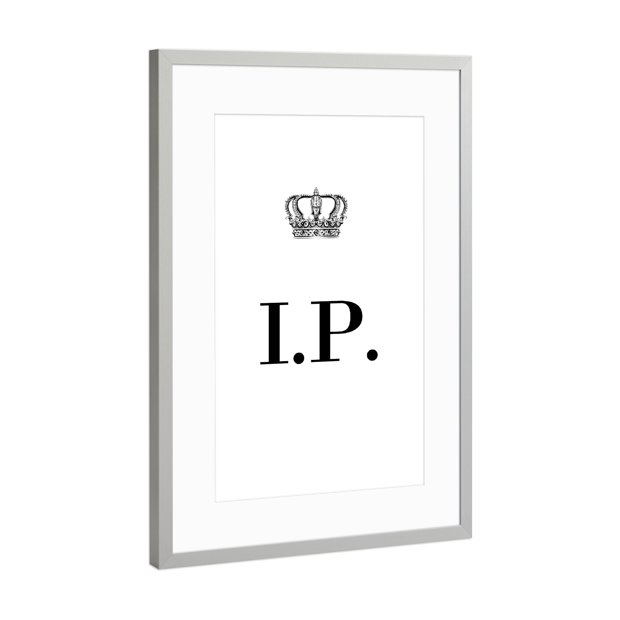 Poster mit Rahmen Silber "King IP" artboxONE - Schwarzweiß,Buchstaben