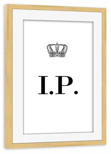 Poster mit Rahmen kiefer "King IP" artboxONE - Schwarzweiß,Buchstaben