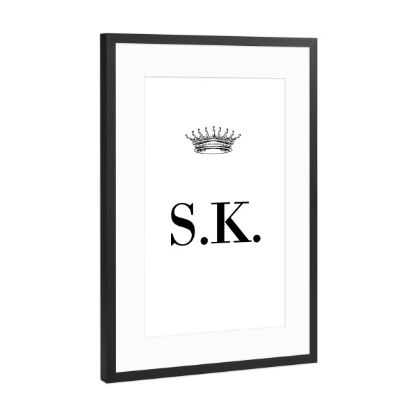 Poster mit Rahmen Schwarz (Metallic) "Queen SK" artboxONE - Schwarzweiß,Buchstaben