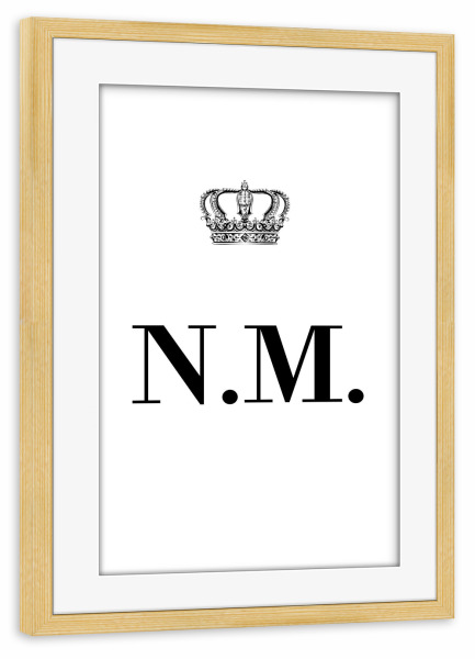 Poster mit Rahmen kiefer "King NM" artboxONE - Schwarzweiß,Buchstaben
