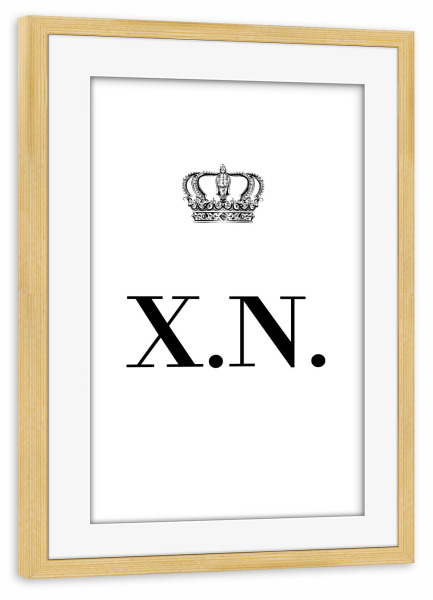 Poster mit Rahmen kiefer "King XN" artboxONE - Schwarzweiß,Buchstaben