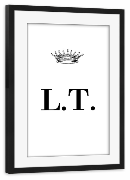 Poster mit Rahmen schwarz "Queen LT" artboxONE - Schwarzweiß,Buchstaben