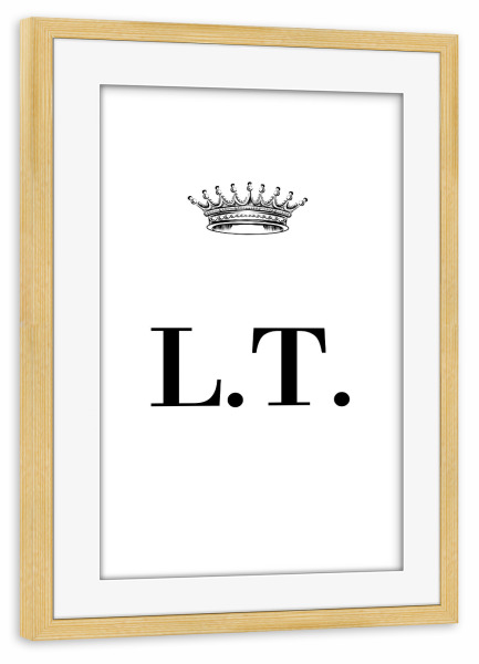 Poster mit Rahmen kiefer "Queen LT" artboxONE - Schwarzweiß,Buchstaben
