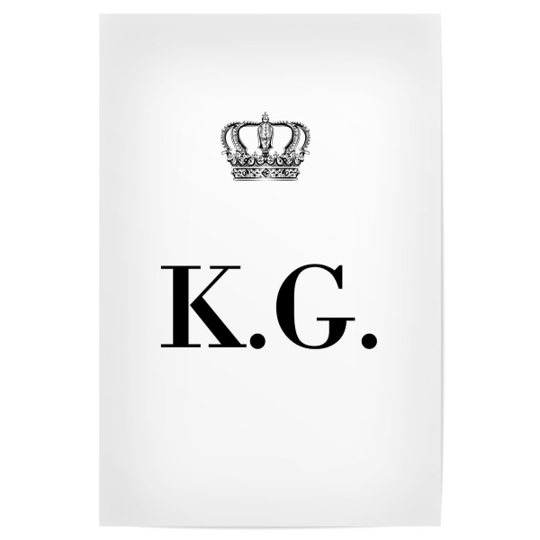 Poster 30x20 cm "King KG" artboxONE - Schwarzweiß,Buchstaben