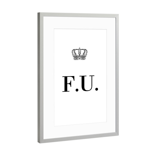 Poster mit Rahmen Silber "King FU" artboxONE - Schwarzweiß,Buchstaben