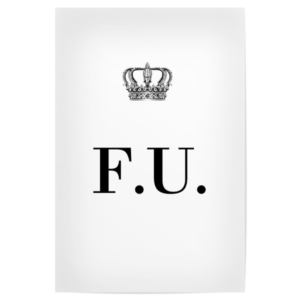 Poster 30x20 cm "King FU" artboxONE - Schwarzweiß,Buchstaben