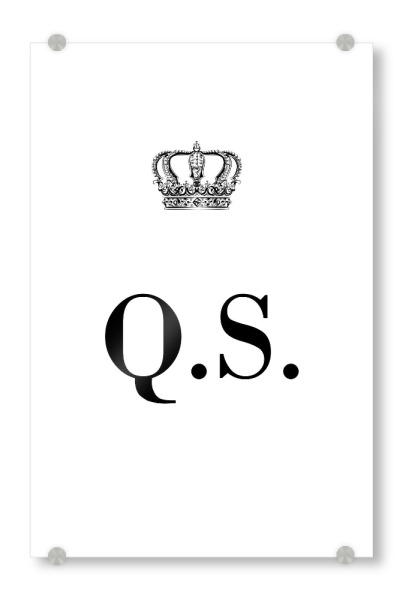 Acrylglasbild "King QS" artboxONE - Schwarzweiß,Buchstaben