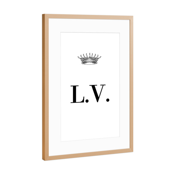 Poster mit Rahmen Kupfer "Queen LV" artboxONE - Schwarzweiß,Buchstaben