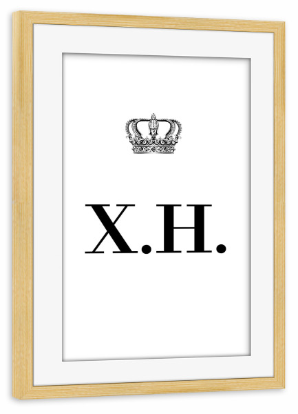 Poster mit Rahmen kiefer "King XH" artboxONE - Schwarzweiß,Buchstaben