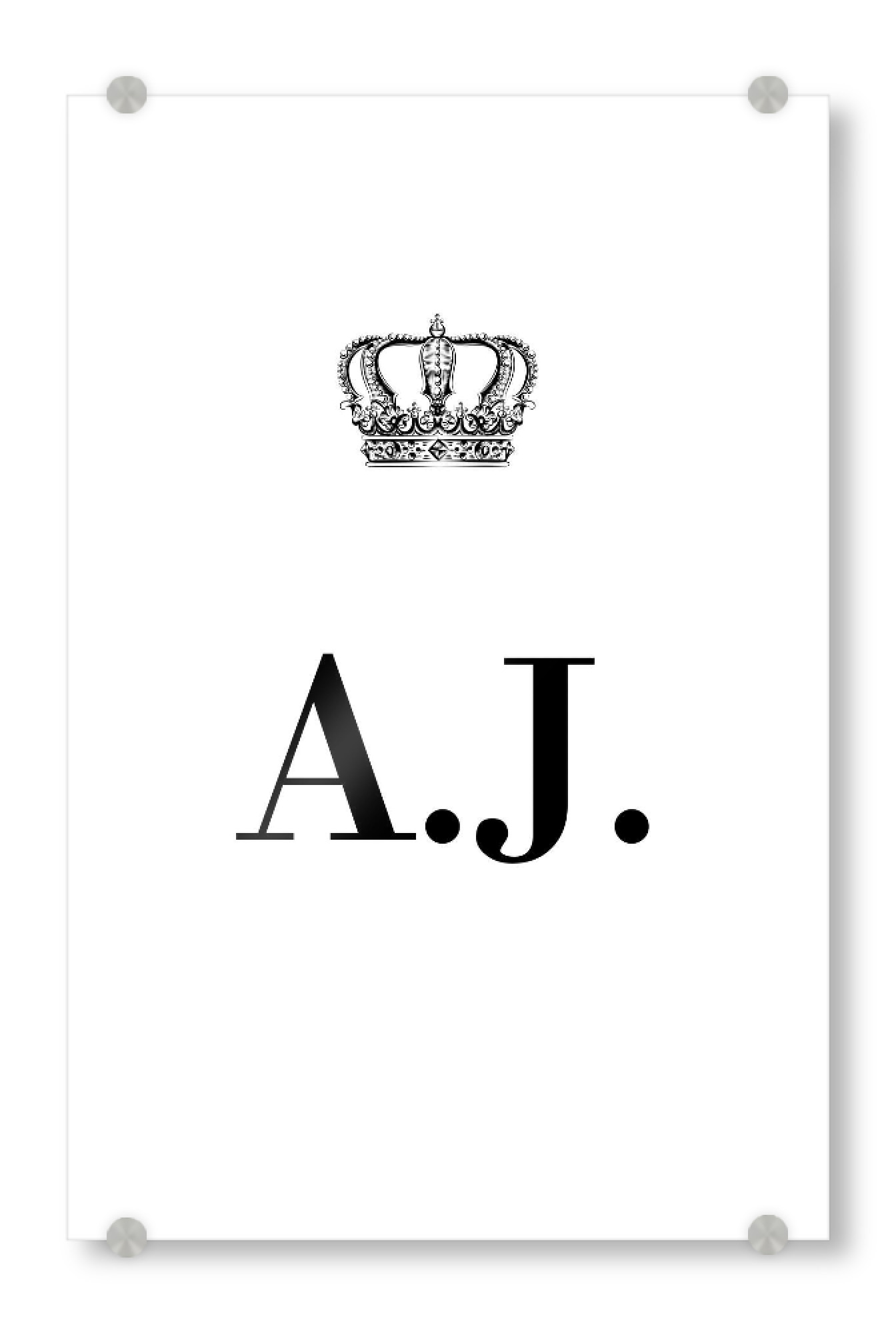 Acrylglasbild "King AJ" artboxONE - Schwarzweiß,Buchstaben