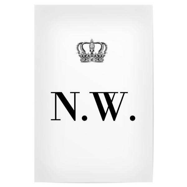 Poster 30x20 cm "King NW" artboxONE - Schwarzweiß,Buchstaben