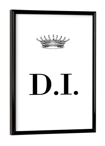 Poster mit schwarzem Rahmen "Queen DI" artboxONE - Schwarzweiß,Buchstaben