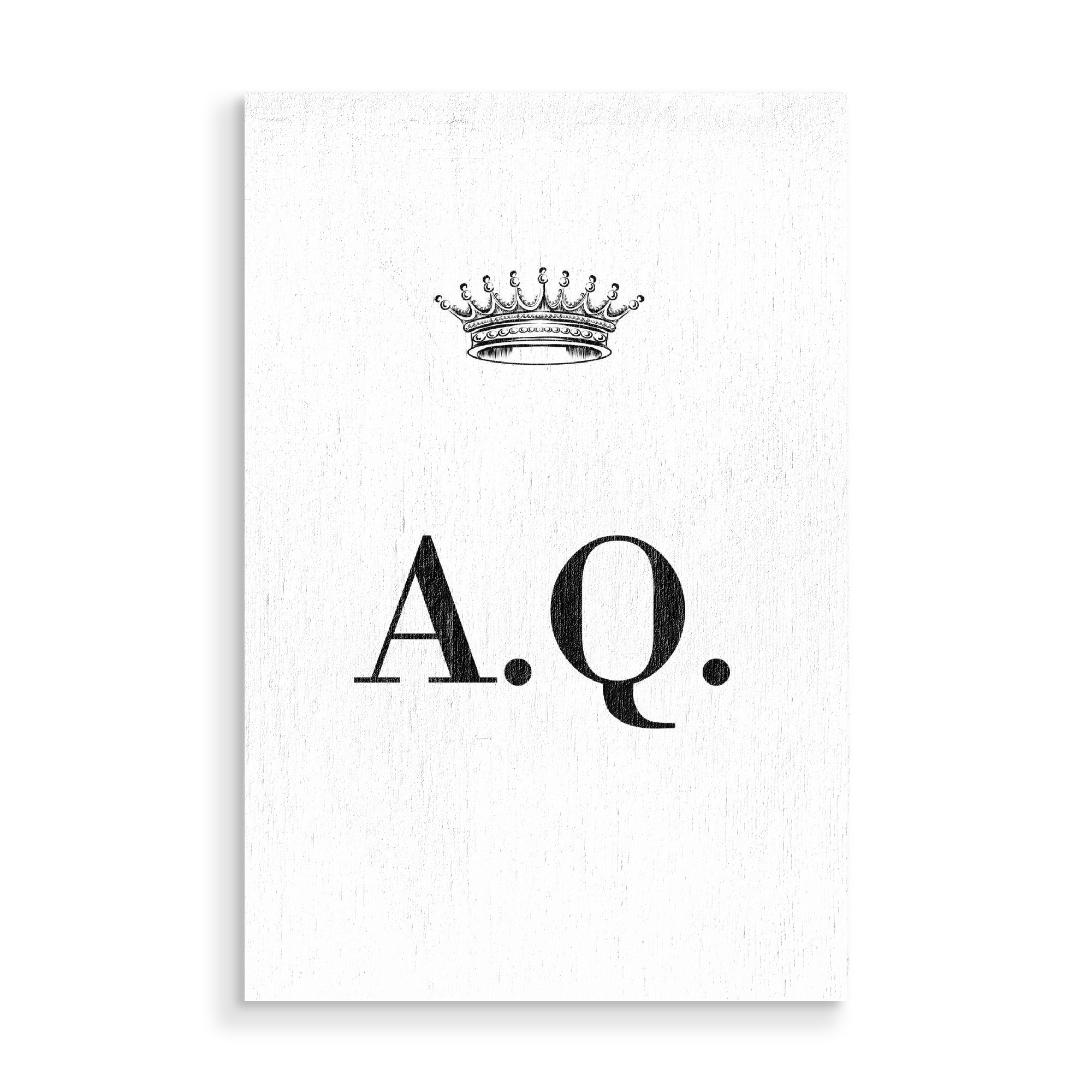 Holzbild "Queen AQ" artboxONE - Schwarzweiß,Buchstaben
