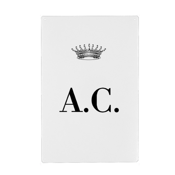 Metall Poster "Queen AC" artboxONE - Schwarzweiß,Buchstaben