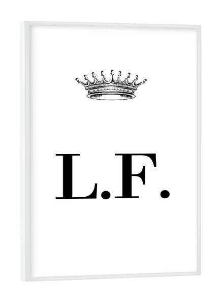Poster mit weißem Rahmen "Queen LF" artboxONE - Schwarzweiß,Buchstaben