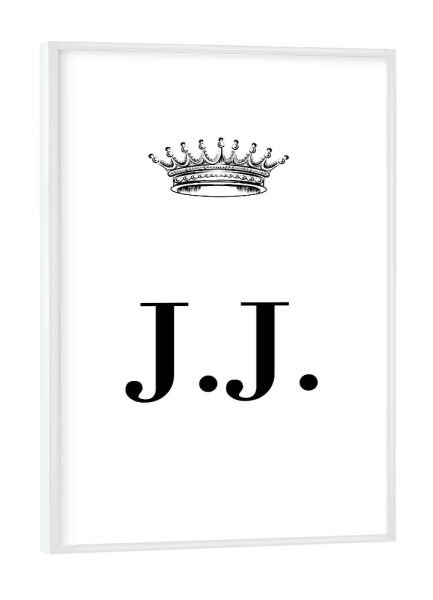 Poster mit weißem Rahmen "Queen JJ" artboxONE - Schwarzweiß,Buchstaben