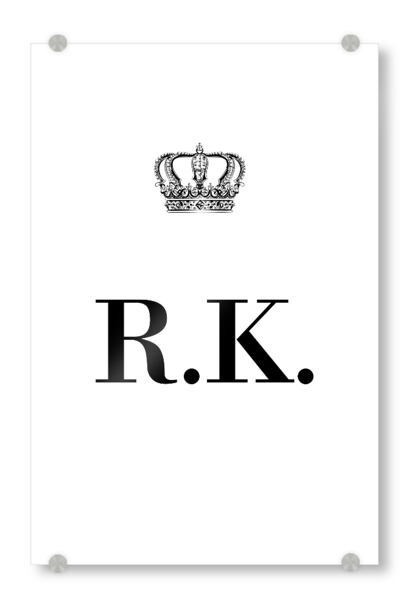 Acrylglasbild "King RK" artboxONE - Schwarzweiß,Buchstaben