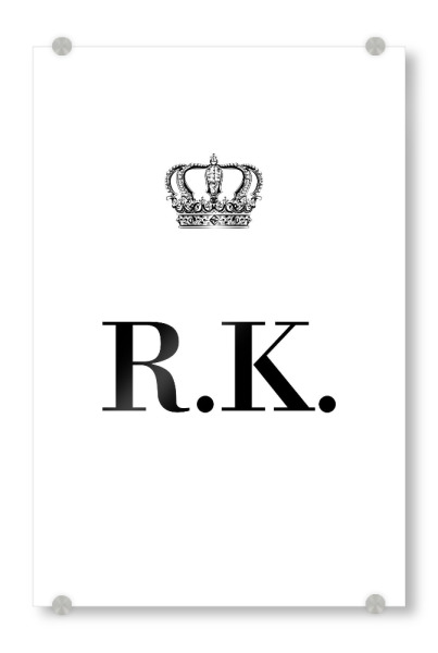 Acrylglasbild "King RK" artboxONE - Schwarzweiß,Buchstaben