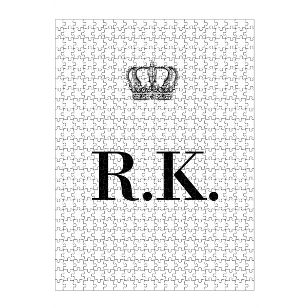 artboxONE Puzzle "King RK" artboxONE - Schwarzweiß,Buchstaben