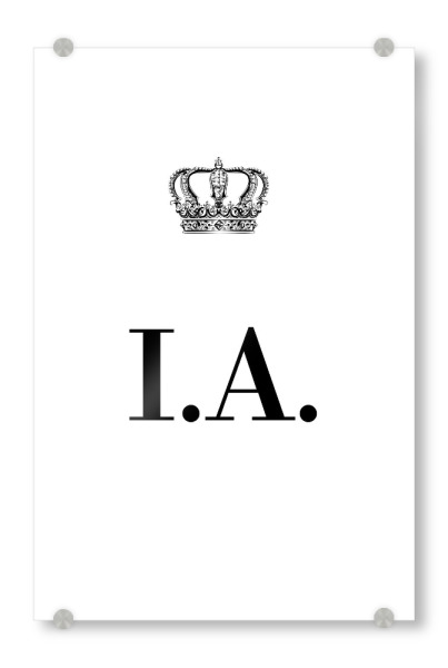 Acrylglasbild "King IA" artboxONE - Schwarzweiß,Buchstaben