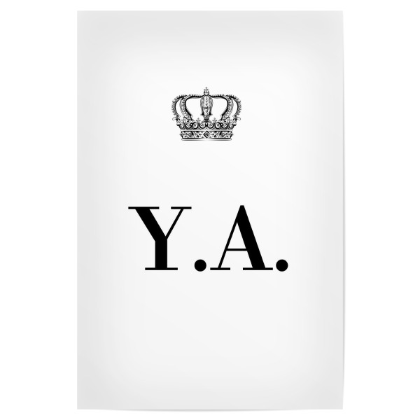 Poster 30x20 cm "King YA" artboxONE - Schwarzweiß,Buchstaben