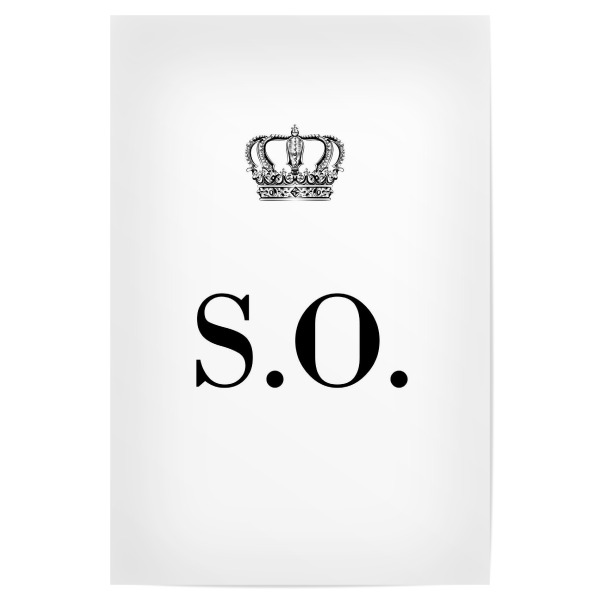 Poster 30x20 cm "King SO" artboxONE - Schwarzweiß,Buchstaben