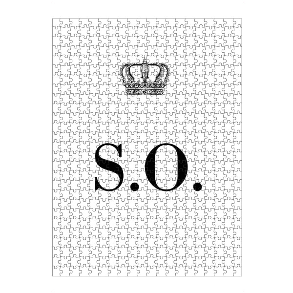 artboxONE Puzzle "King SO" artboxONE - Schwarzweiß,Buchstaben