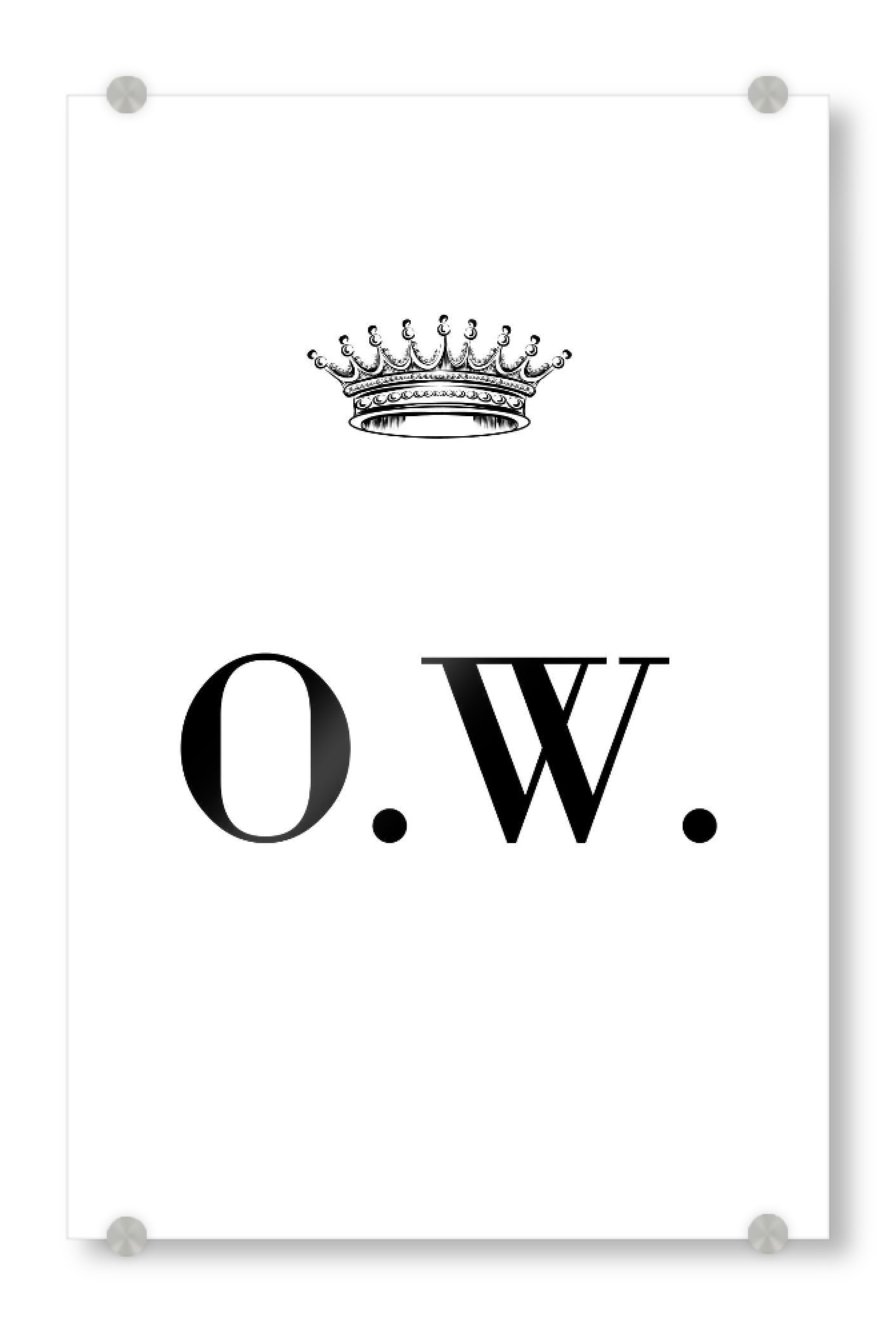 Acrylglasbild "Queen OW" artboxONE - Schwarzweiß,Buchstaben