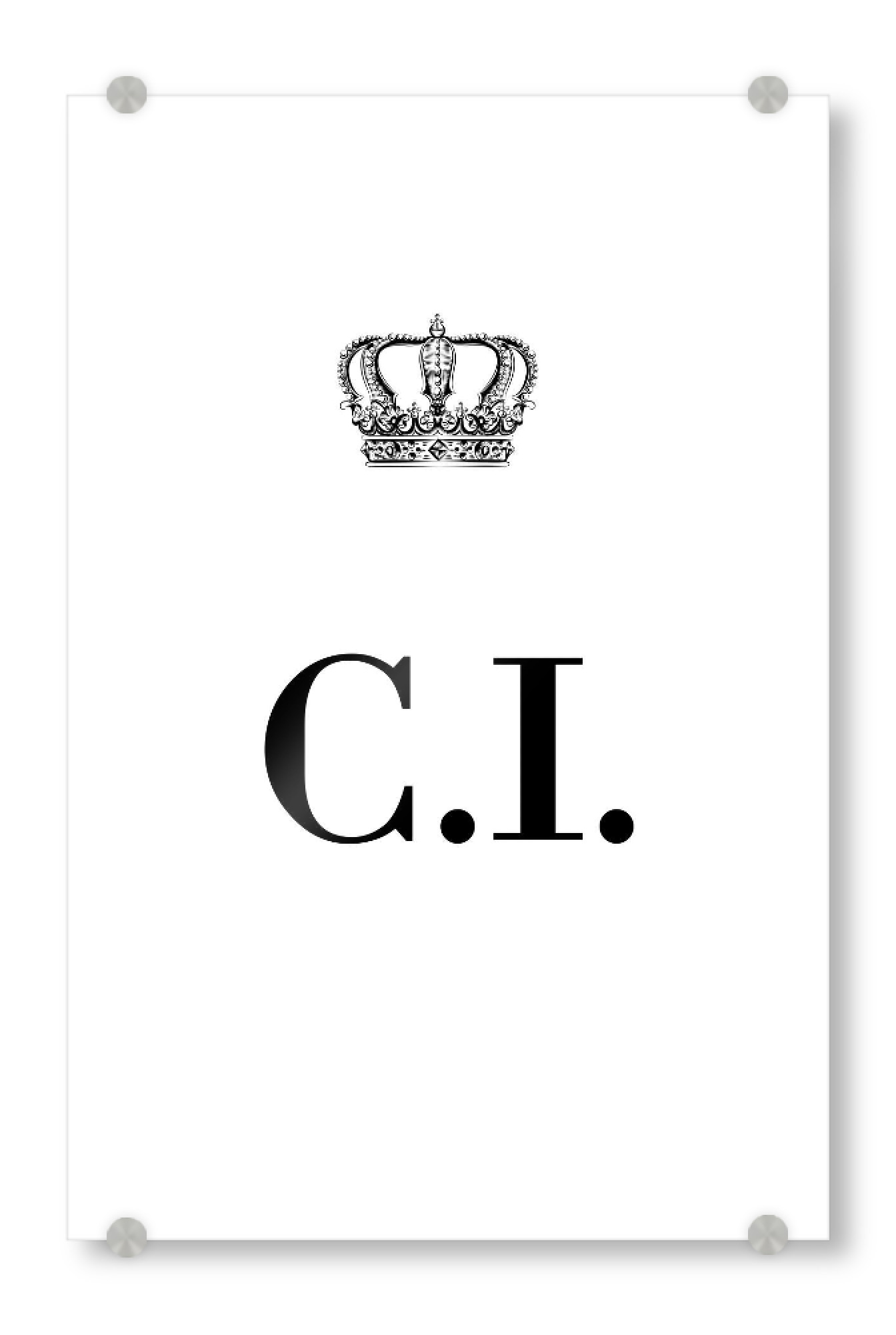 Acrylglasbild "King CI" artboxONE - Schwarzweiß,Buchstaben