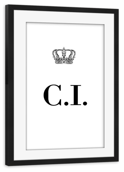 Poster mit Rahmen schwarz "King CI" artboxONE - Schwarzweiß,Buchstaben