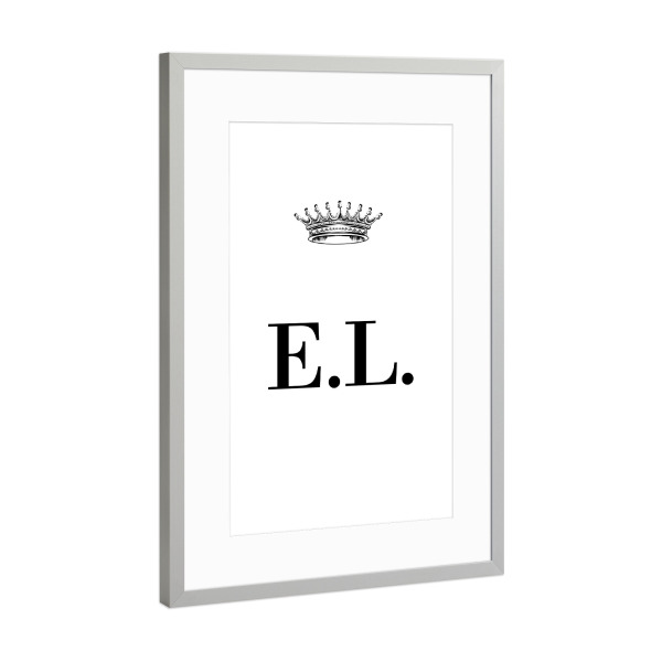 Poster mit Rahmen Silber "Queen EL" artboxONE - Schwarzweiß,Buchstaben