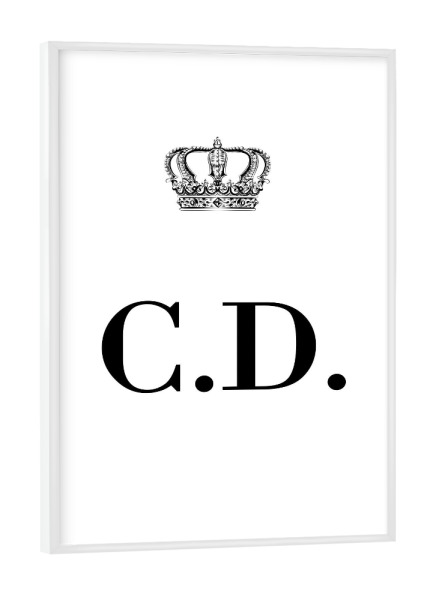 Poster mit weißem Rahmen "King CD" artboxONE - Schwarzweiß,Buchstaben