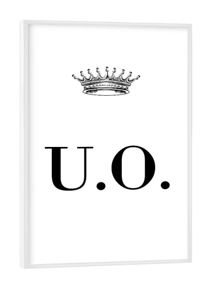 Poster mit weißem Rahmen "Queen UO" artboxONE - Schwarzweiß,Buchstaben