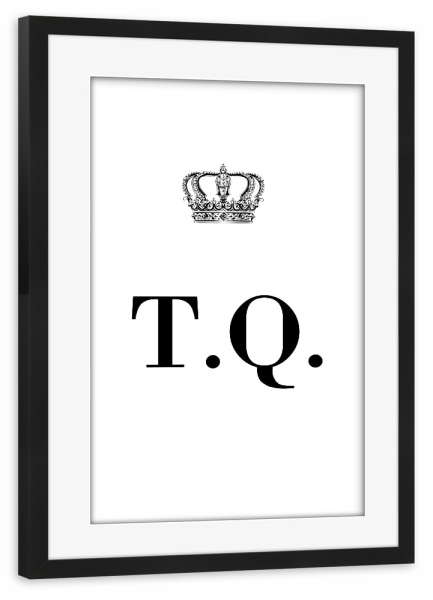 Poster mit Rahmen schwarz "King TQ" artboxONE - Schwarzweiß,Buchstaben