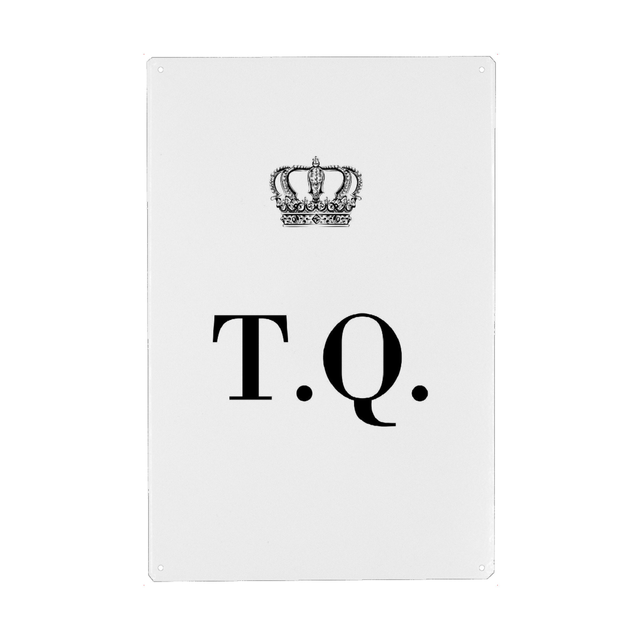 Metall Poster "King TQ" artboxONE - Schwarzweiß,Buchstaben