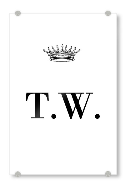 Acrylglasbild "Queen TW" artboxONE - Schwarzweiß,Buchstaben
