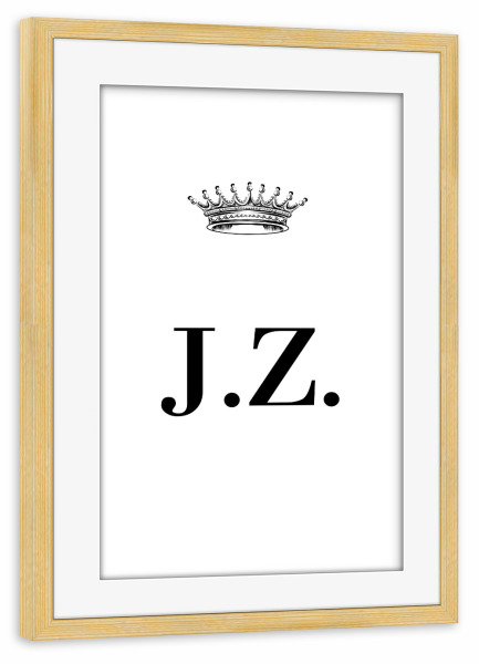 Poster mit Rahmen kiefer "Queen JZ" artboxONE - Schwarzweiß,Buchstaben