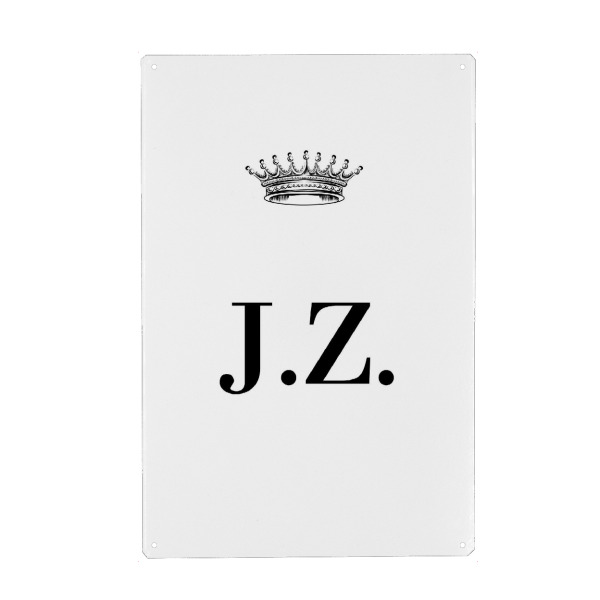Metall Poster "Queen JZ" artboxONE - Schwarzweiß,Buchstaben