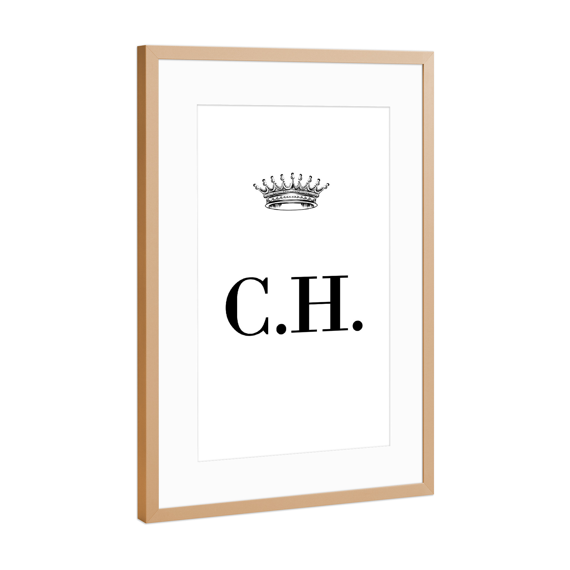 Poster mit Rahmen Kupfer "Queen CH" artboxONE - Schwarzweiß,Buchstaben