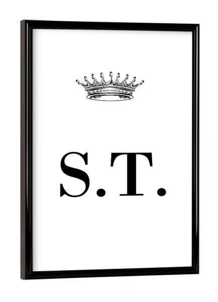 Poster mit schwarzem Rahmen "Queen ST" artboxONE - Schwarzweiß,Buchstaben